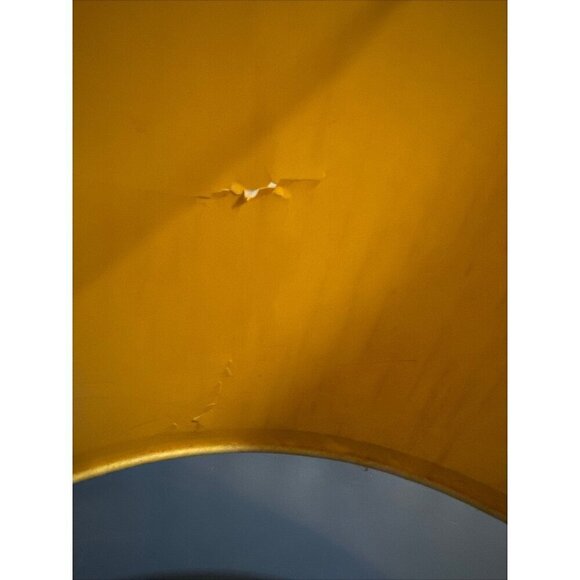 MCM LAMP DRUM STYLE SHADE LINEN BEIGE FABRIC MID CENTURY VINTAGE 10" X 10" DENTS - Picture 3 of 12